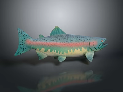 Colorful Fish Shaped Plush Toy With Soft Material For Home Decoration And Kids Play 3d model
