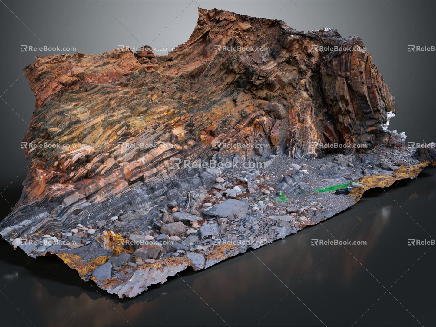 Geographical Vein Topography Mountain Geomorphology 3d model