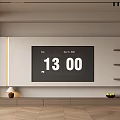 Modern TV Wall Design With Wooden Shelves TV Console And Decorative Accents