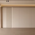 Modern Minimalist Sofa Wall Design With Wooden Panels And Beige Tones