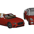Luxury Two Stylish Cars With Red Convertible And Maroon Sedan Bodywork