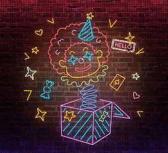 Neon Clown Lighting 3d model