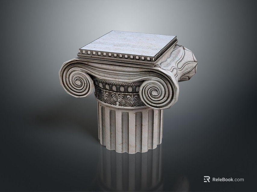 Ornate Classical Architectural Capital with Intricate Scrolls and Detailed Carvings Design 3d model 