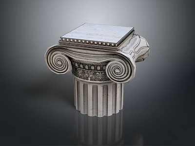 Ornate Classical Architectural Capital with Intricate Scrolls and Detailed Carvings Design 3d model