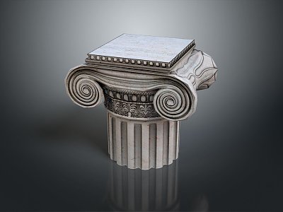 European Style Column Stone Column Stone Column Old Stone Column 3d model