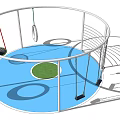 Outdoor Children's Playground Equipment With Swings Climbing Structure And Circular Blue Floor
