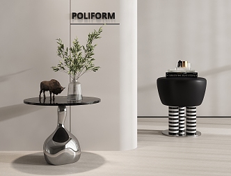 Modern metal side table side table corner table round side table sofa stool round stool 3d model