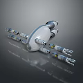 Sci-Fi Mechanical Creature 3D Model With White Streamlined Design And Silver Parts 3d model