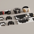 computer accessories keyboard gamepad game console 3d model