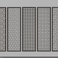 Decorative Room Dividers With Various Intricate Openwork Geometric Patterns And Designs 3d model