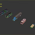 Bus Large Bus CMB Medium Van Large Van Bus School Bus Van Box Car 3d model