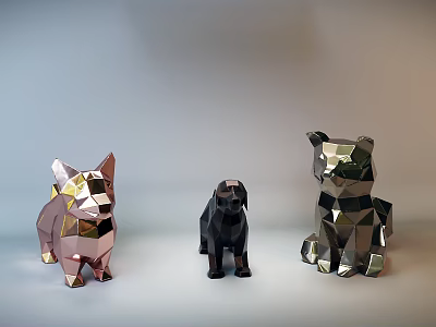 Dog Metal Polygon Ornaments 3d model Dog Metal Polygon Ornaments 3d model