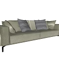 Modern double sofa multiplayer sofa 3d model