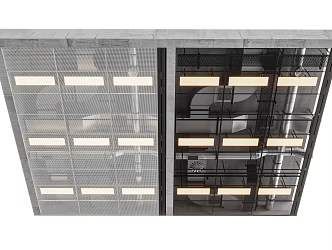 Punched Plate Ceiling Industrial Wind Ceiling Pipe Ceiling 3d model