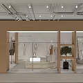 Modern Clothing Store Interior With Mannequins Sofa Racks And Decorative Plants