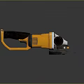 Yellow And Black Electric Angle Grinder With Handle And Grinding Wheel