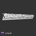 Carved Architectural Decorative Component with Intricate Floral and Leaf Patterns in White Finish