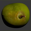 Fresh Green Mango Oval Shaped with Brown Stem Juicy Tropical Fruit Ready to Eat