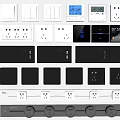 Modern switch simple switch socket combination 3d model