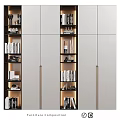 Modern Elegant Bookshelf Interior Design With Shelves Books And Decor Items 3d model