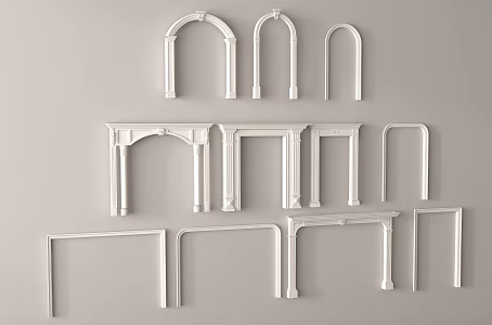 European style door cover, pass gate, carved lintel, carved door cover 3d model