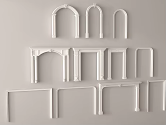 European style door cover, pass gate, carved lintel, carved door cover 3d model