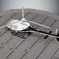 White And Black Police Helicopter N927TP Parked On Grid Patterned Helipad Surface