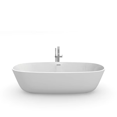 Bathtub Oval Bathtub Ceramic White Bathtub 3d model