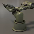 Green Military Style Mechanical Arm Weapon With Barrel Mounted Base And Mechanical Structure