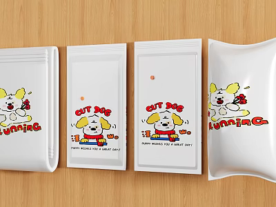 Fun Printed Packaging Bags With Cute Dog Patterns For Daily Use 3d model