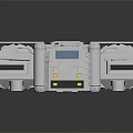 Futuristic Gray Mechanical Model With Yellow Blue Red Components And Complex Structure