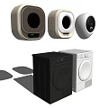 Various Styles of Top Loading and Front Loading Washing Machines in Different Colors