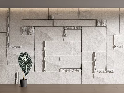 Modern stone background wall rubble stone background wall rock wall culture stone 3d model
