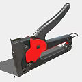 Black And Red Manual Staple Gun Weapon With Ergonomic Handle And Metal Body