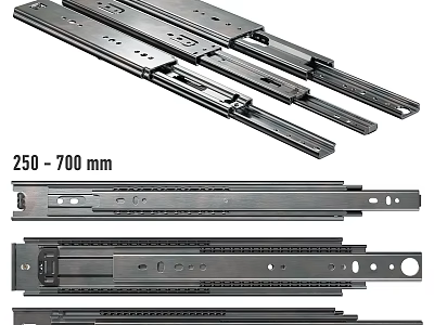 Dining Table Drawer Slides Metal Hardware with Size Range 250 to 700 mm 3d model