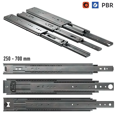 Dining Table Drawer Slides Metal Hardware with Size Range 250 to 700 mm 3d model