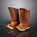 Durable Brown Leather Boots With Vintage Texture And Comfortable Design For Household Daily Use