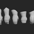 White Protective Armor Pieces Collection With Gloves Arm Guards And Wrist Protectors