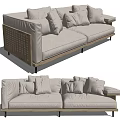 modern double sofa leisure sofa 3d model