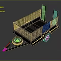 White Utility Trailer With Metal Fence And Spare Tire For Cargo Transport