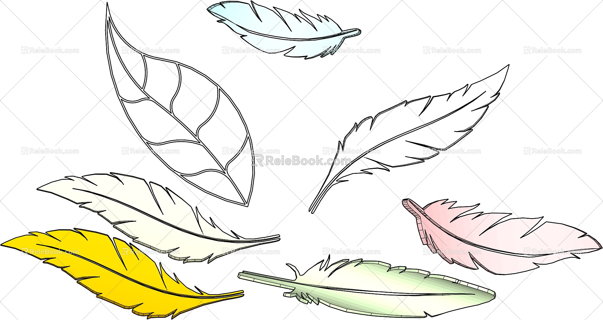 Modern Feather 3d model