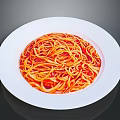 Delicious Spaghetti With Red Sauce Served On White Ceramic Plate