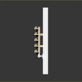 White Board Featuring Light Wooden Strips In Wavy Arrangement On Black Reflective Surface
