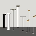 Modern Outdoor Lights with Black White and Gold Designs in Floor Standing and Pillar Styles