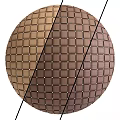 Woven Sphere Component With Brown Textured Panels And Dividing Lines 3d model