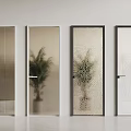 Glass Swing Doors with Various Textures and Black Frames for Modern Interior Design