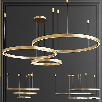 Modern chandelier lamp Tianling luster ring 3d model