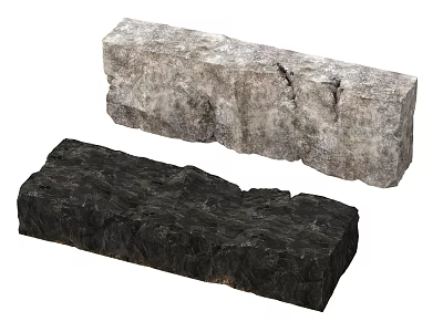 Modern Cabinet Design With Light And Dark Stone Countertop Materials 3d model