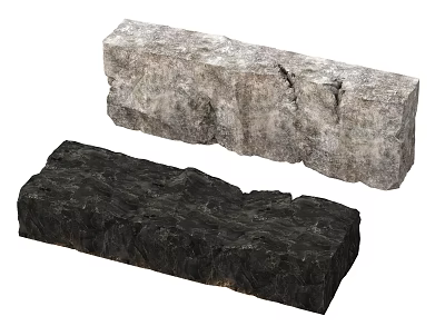 Modern Cabinet Design With Light And Dark Stone Countertop Materials 3d model