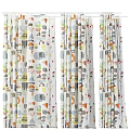 Cute Curtains With Colorful Cartoon Patterns Heart Shapes And Animal Motifs
